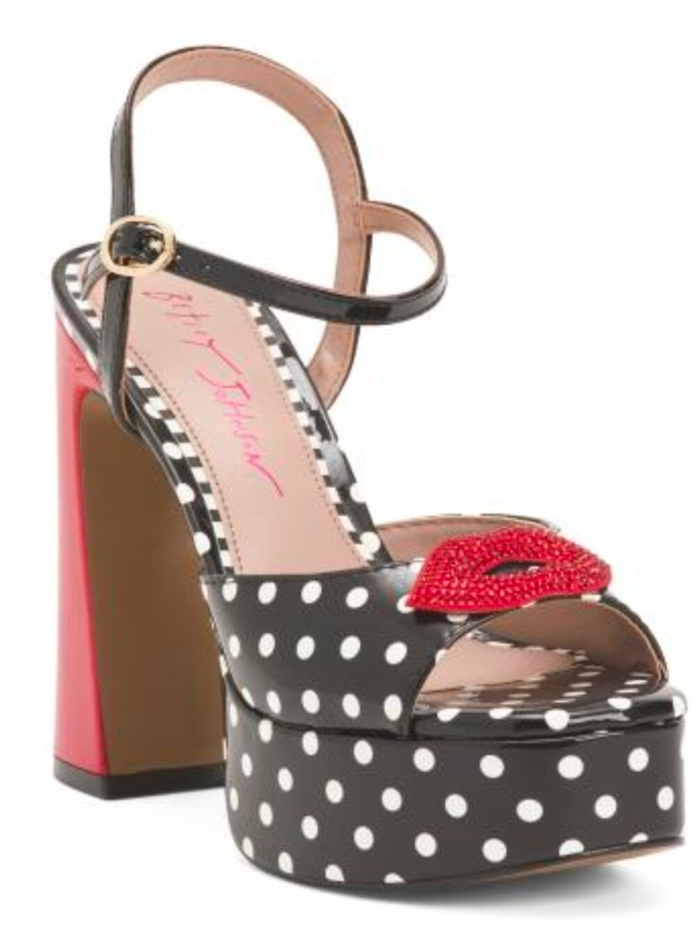 Betsey Johnson Allyson Black & White Polka Dot Platforms Size 6 NWT